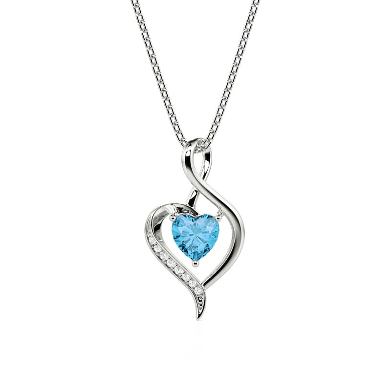 Custom Ribbon Twist Double Heart Necklace