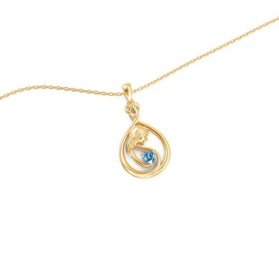 Juelvia Custom New Mom Necklace with Heart Birthstone