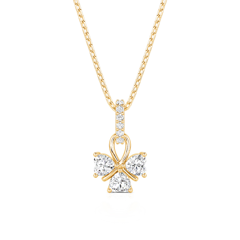 Custom Gold Infinity 3 Leaf Clover Birthstone Necklace