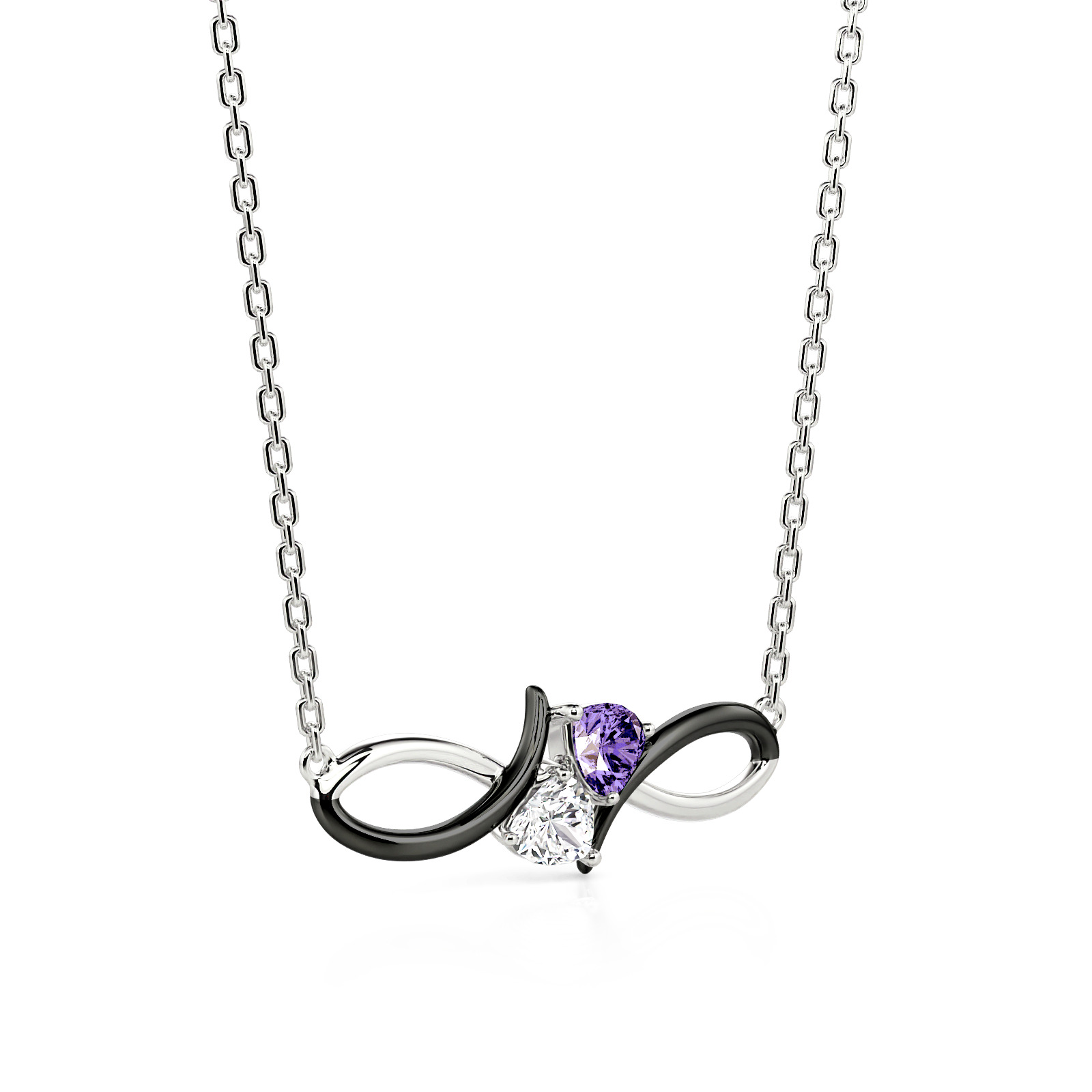 Juelvia Parallel Meet Custom Birthstone Infinity Necklace