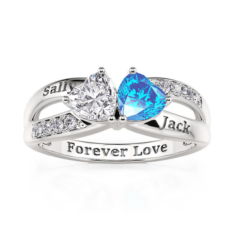 Custom Two Heart Ring - view 1