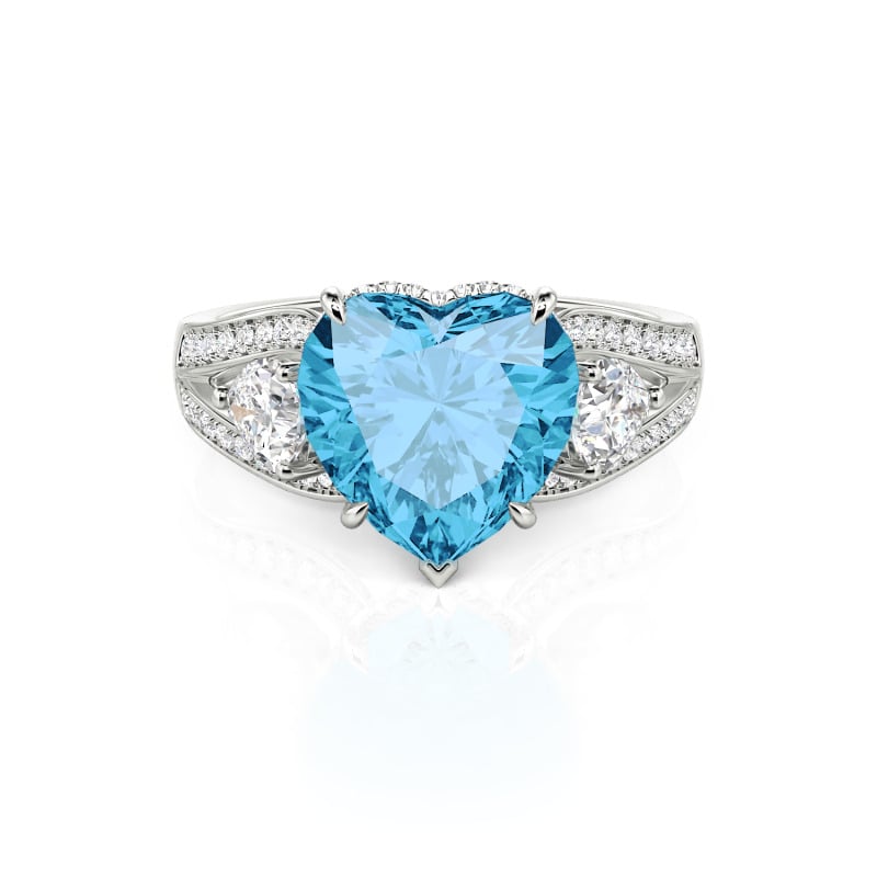 Juelvia Custom Heart Three Stone Promise Ring