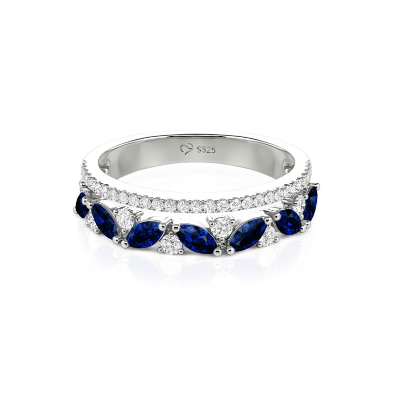 Double-Row Custom Women Wedding Eternity Band