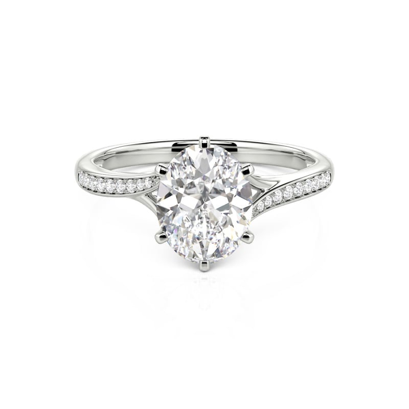 Juelvia "Heart of the Spring" Custom Oval Engagement Ring Twist Band