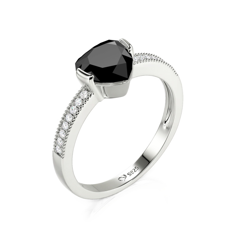 Juelvia Simple Eternity Custom Heart Promise Ring