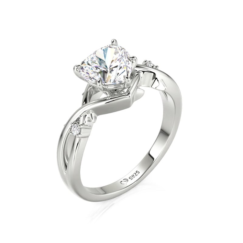 Juelvia "Infinity Thorns" Custom Heart Engagement Ring