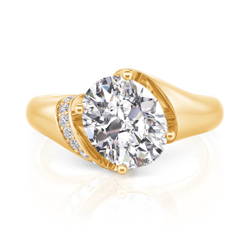 Galaxy Surround Oval Cut Bypass Engagement Ring