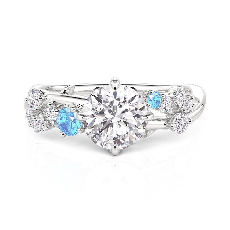 Thorn Cluster Twist Custom Birthstone Engagement Ring