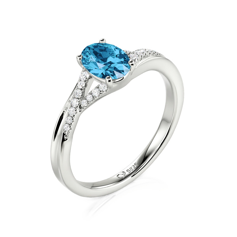 Juelvia Custom Split Shank Oval Engagement Ring
