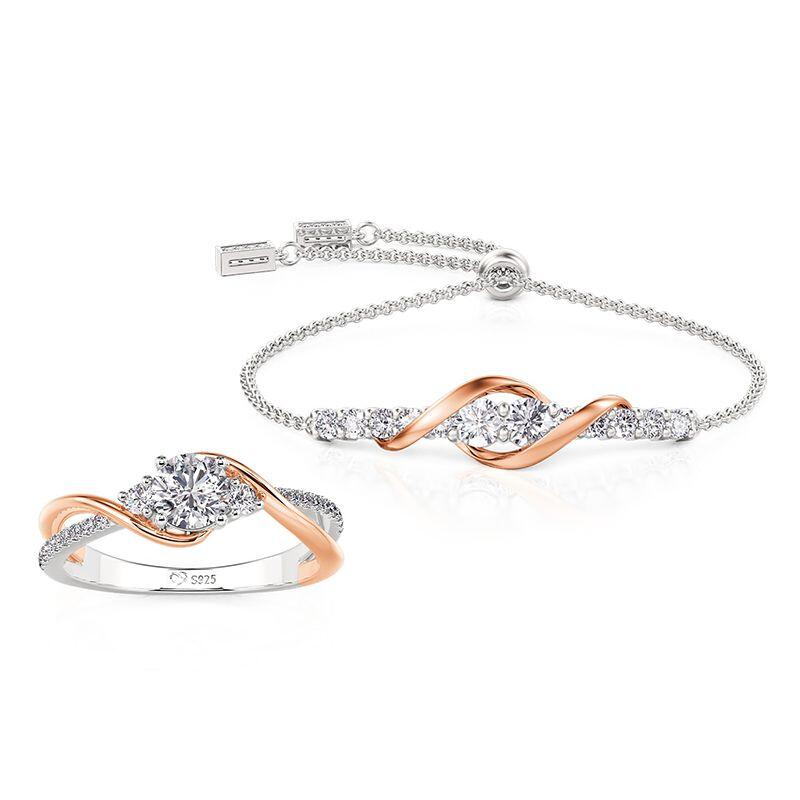 Custom Twist Ribbon Two Tone Jewelry Set