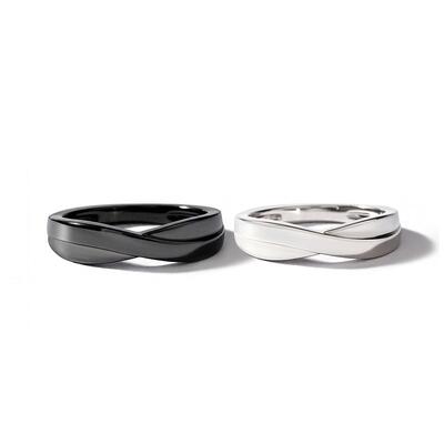 Juelvia Classic Crossover Couple Ring Set Sterling Silver