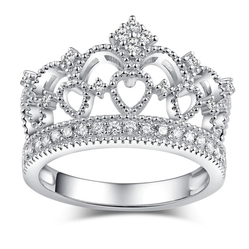 Crown Design Sterling Silver Ring