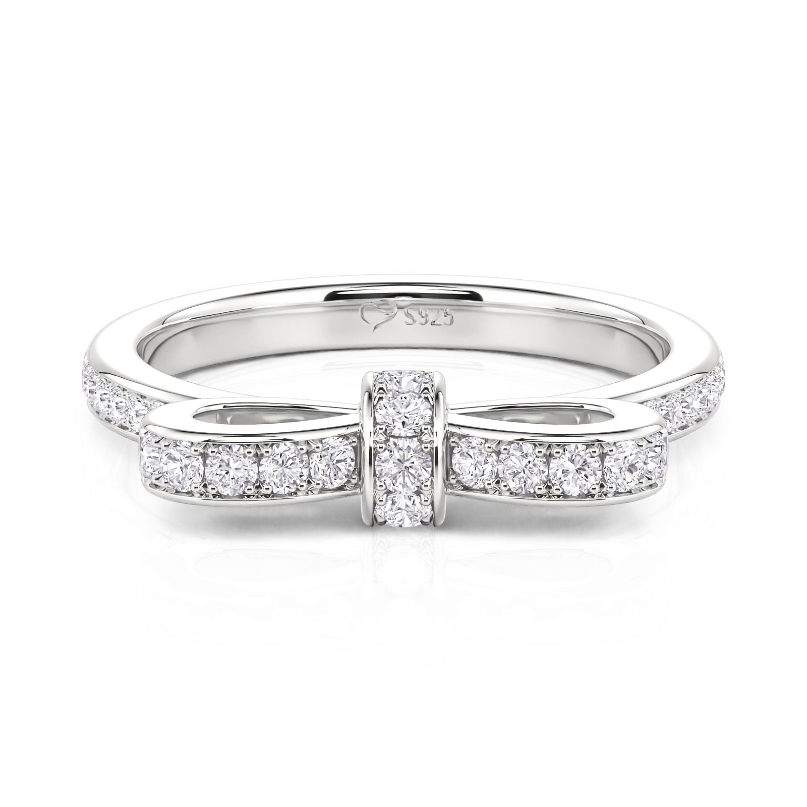 Simple Bowknot Sterling Silver Ring