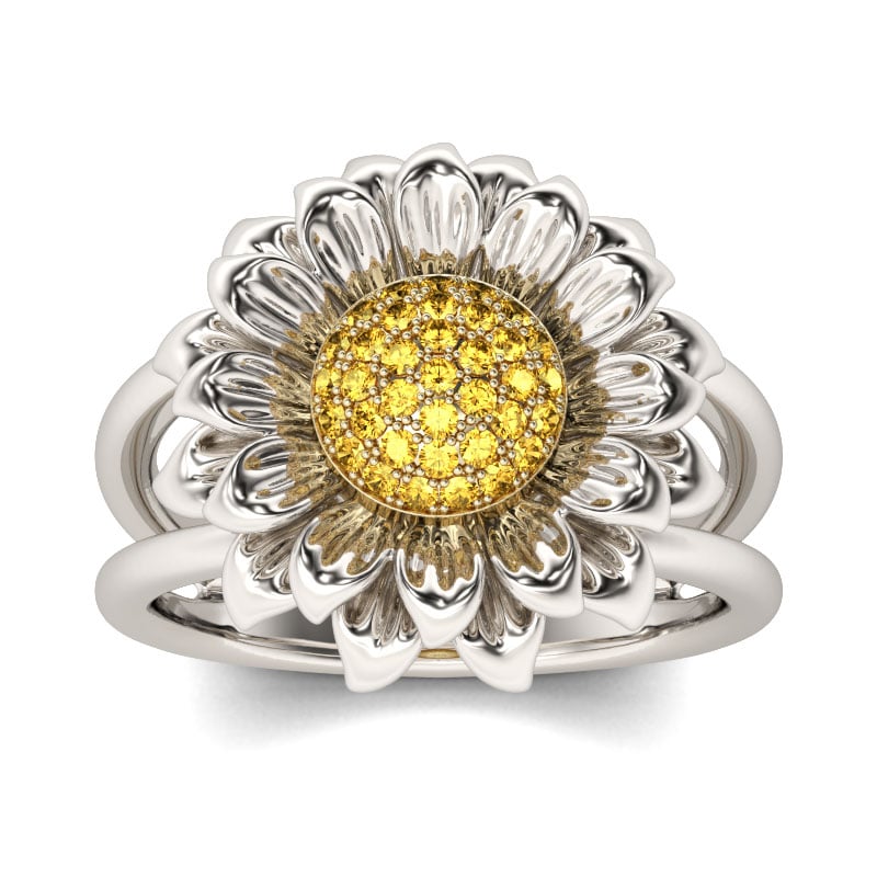 Sunflower Sterling Silver Ring