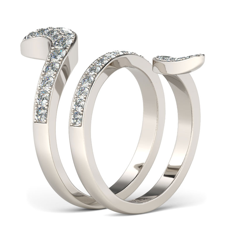 Juelvia Snake Shape Sterling Silver Cocktail Ring