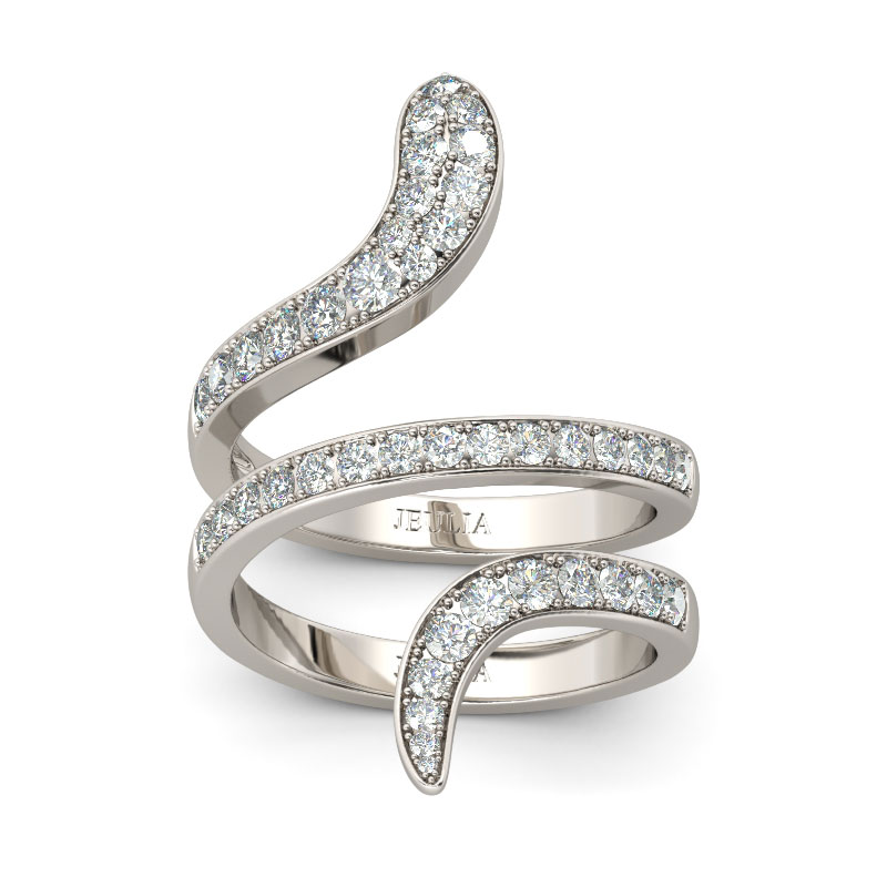 Juelvia Snake Shape Sterling Silver Cocktail Ring