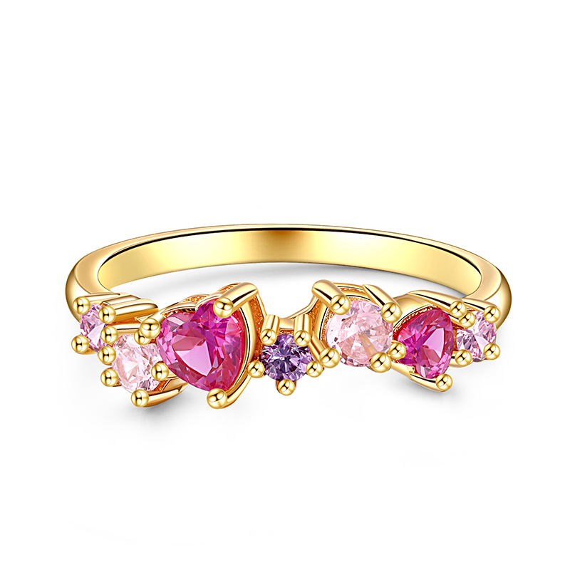 "Dream Garden" Multi-color Stone Sterling Silver Ring Shiny
