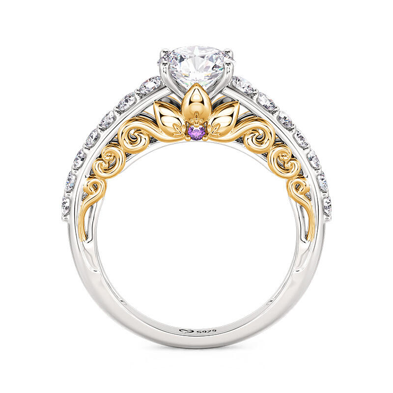 Simple Inset Crown Engagement Ring