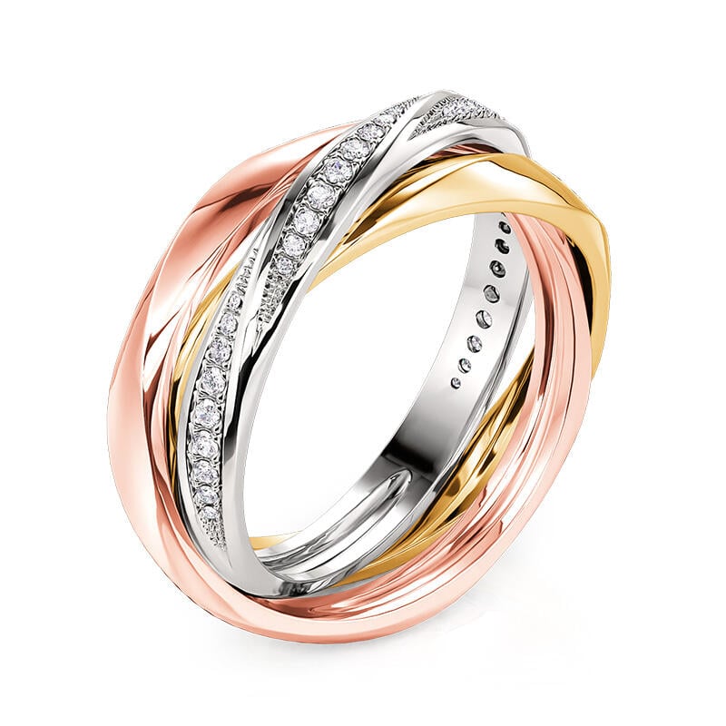 Multicolored Trinity Women's Wedding Band