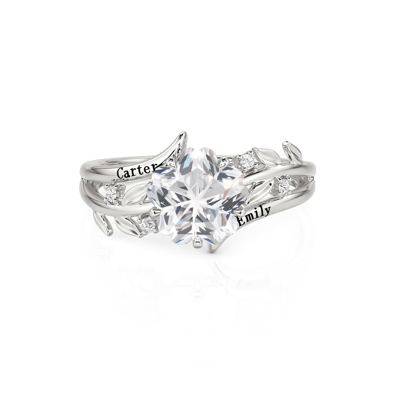Parallel Meet Custom Name Blossom‑Cut Flower Promise Ring