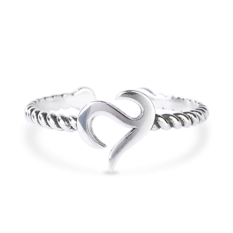 Logo Shape Commemorative Women's Sterling Silver Open Ring