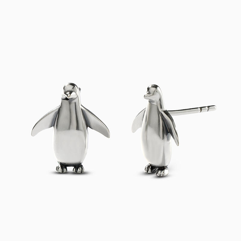 Juelvia "Small Penguin" Sterling Silver Earrings
