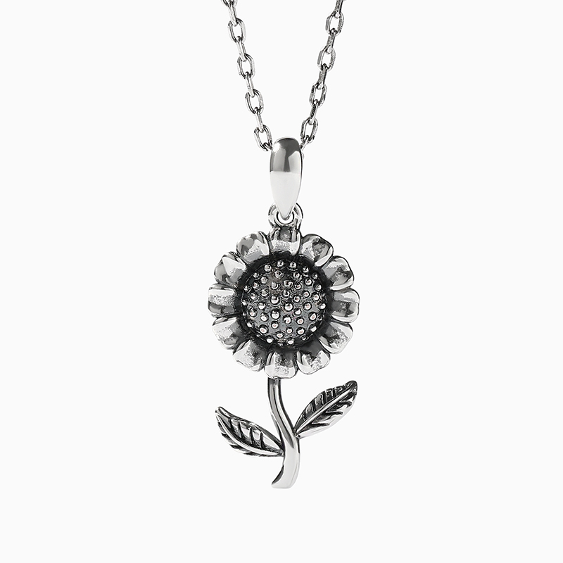 "Blooming Sunflower" Sterling Silver Necklace