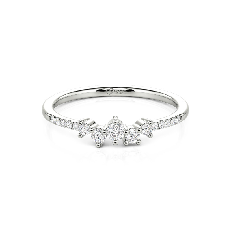 Stackable Cluster Sterling Silver Ring