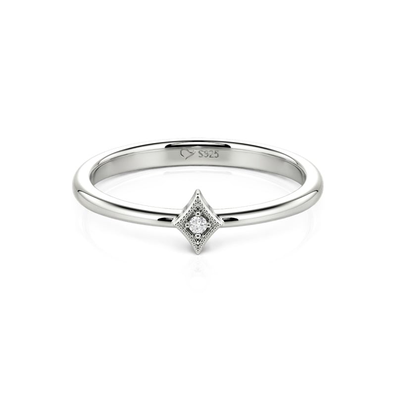 Stackable Rhombus Sterling Silver Ring