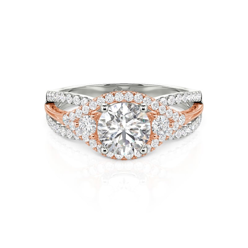 Halo Round Cut Sterling Silver Ring