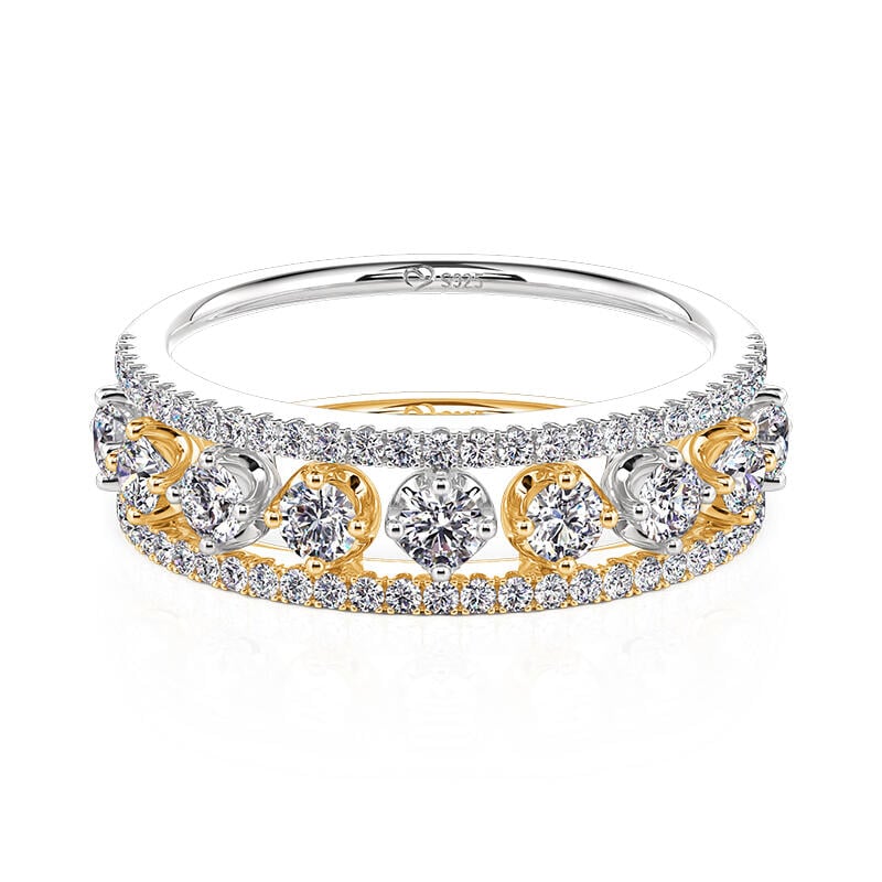 Unique Dewdrop Two Tone Puzzle Ring Set