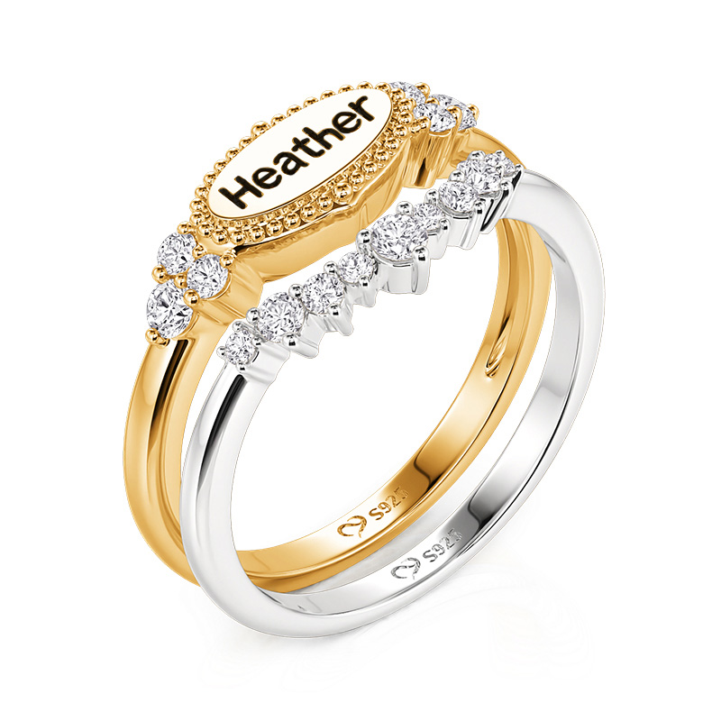 Custom Name Ring Set