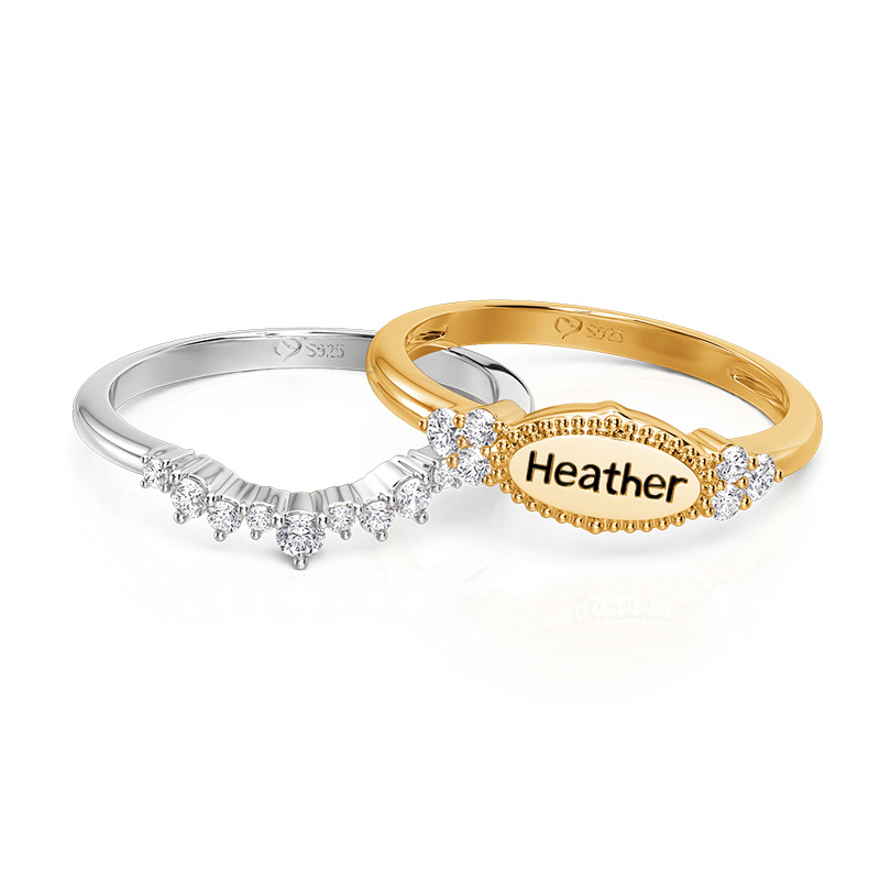 Custom Name Ring Set