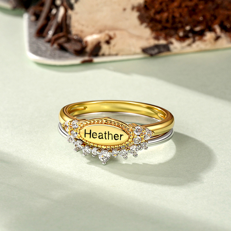 Two Tone Name Rings American