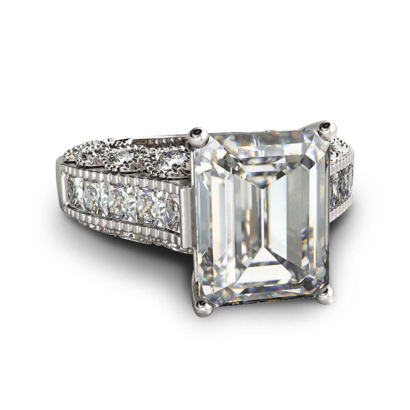 Vintage Emerald Cut Sterling Silver Ring