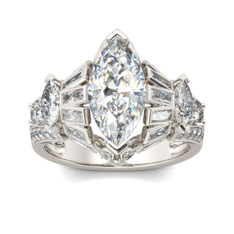 Antique Marquise Cut Sterling Silver Ring