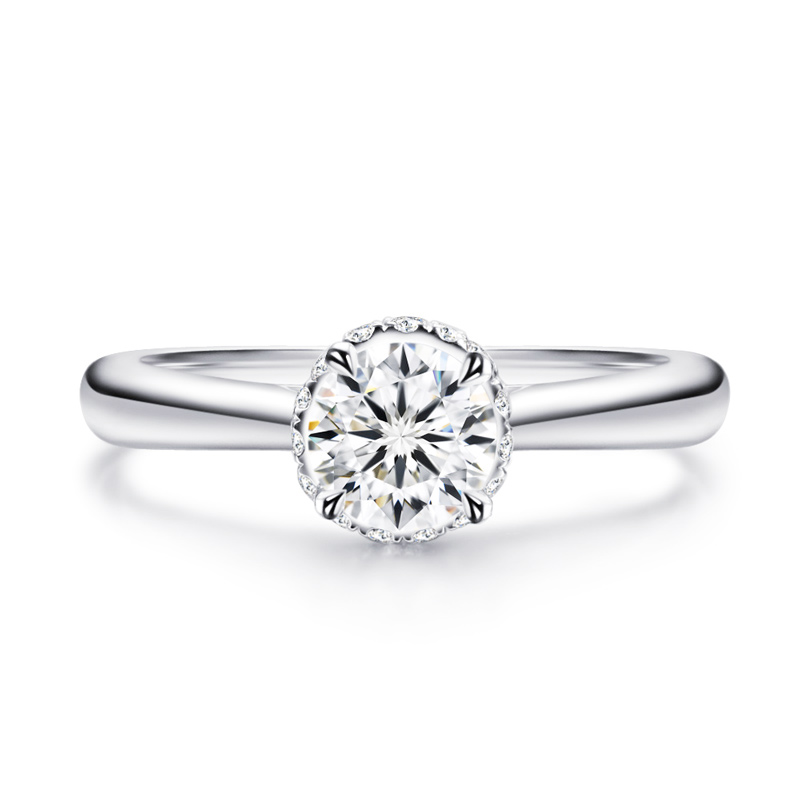Solitaire Round Cut Sterling Silver Ring