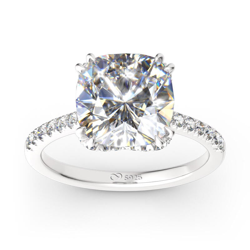 Classic Cushion Cut Sterling Silver Ring