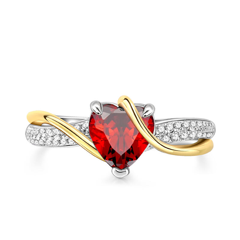 "Flowing Heartbeat" Sterling Silver Heart Cut Ring