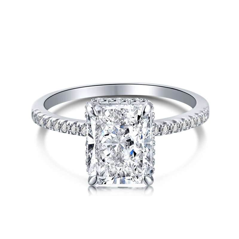 Classic Radiant Cut Sterling Silver Ring