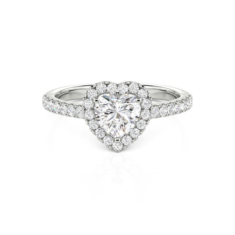 Vintage Custom Halo Heart Engagement Ring