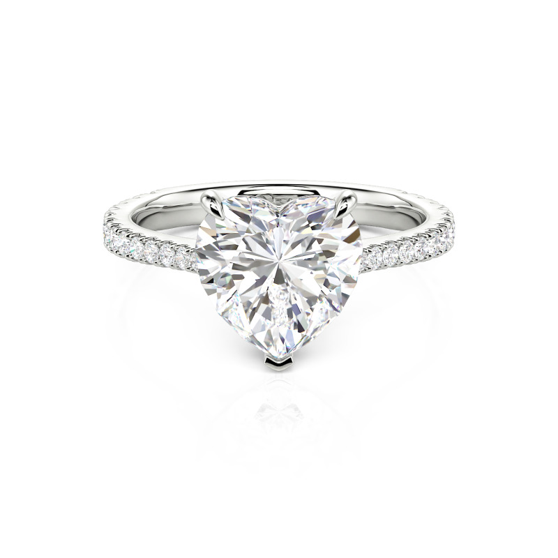 Heart Cut Sterling Silver Engagement Ring