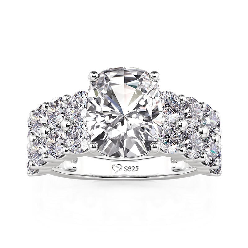 Double Pave Eternity Band Radiant Engagement Ring