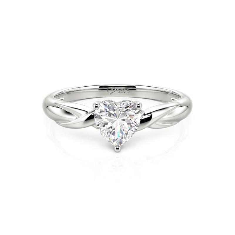 Simple Custom Heart Promise Ring with Knot Band Design