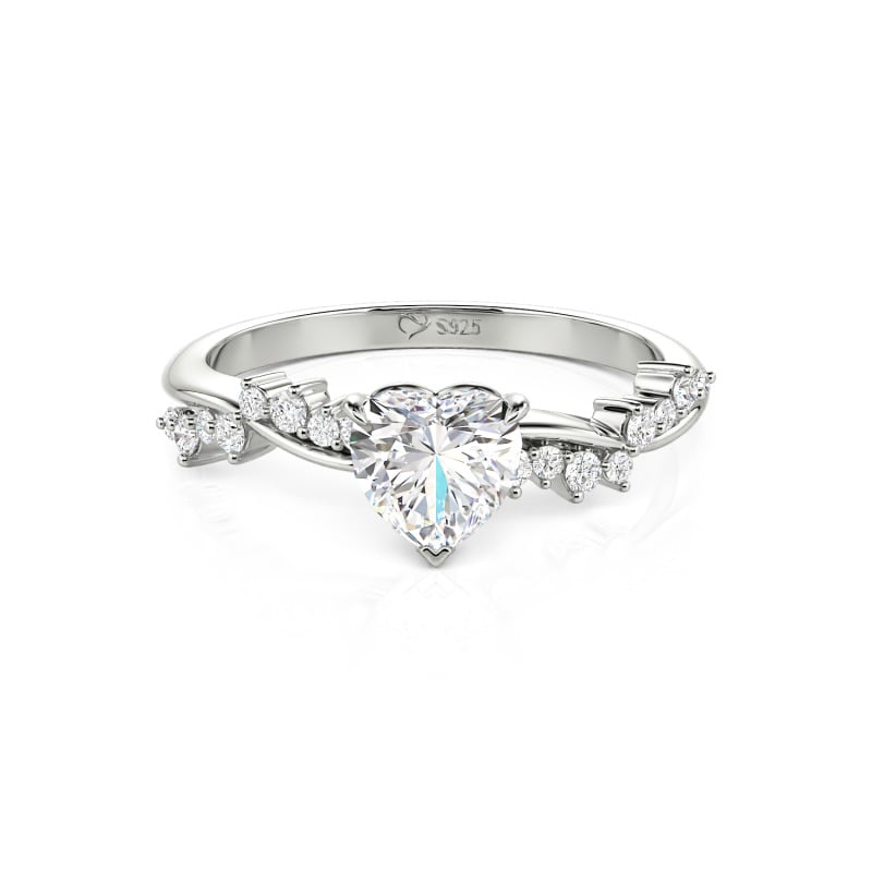 Simple Twist Custom Heart Engagement Ring