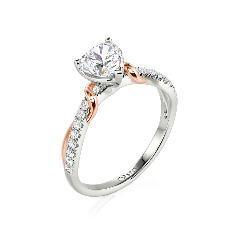 Juelvia Amore Two Tone Custom Heart Promise Ring