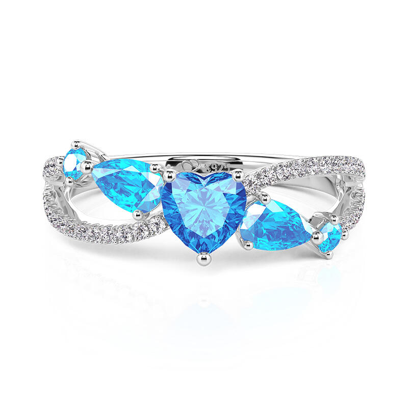 Aquamarine Promise Ring - view 1