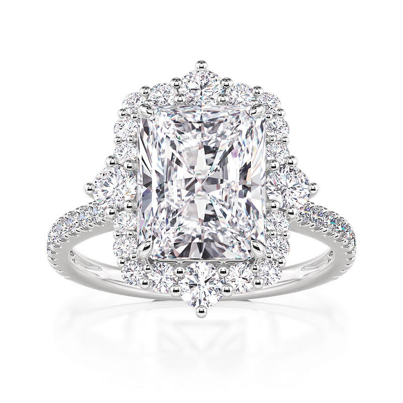 Gorgeous Halo Radiant Cut Engagement Ring