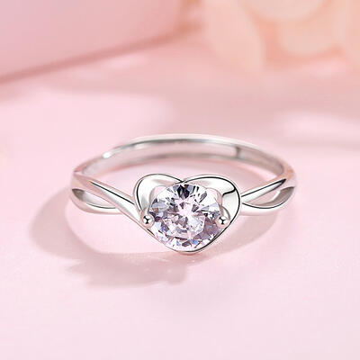 Juelvia Simple Twist Solitaire Engagement Ring Sterling Silver