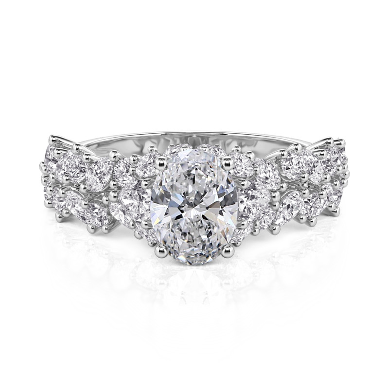 Olivetta Oval Hidden Halo Engagement Ring